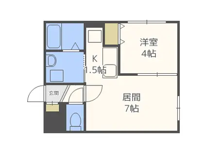 ラフィーネ(1LDK/4階)の間取り写真