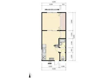汐見ケ丘ハウス(1LDK/1階)の間取り写真
