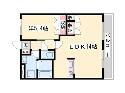 ヴィクトリーステージカンダ(1LDK/1階)の間取り写真