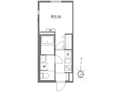 グランピア荻窪(1K/2階)の間取り写真