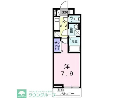 ラ ラ トマート B(1K/2階)の間取り写真