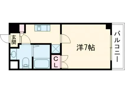 スカイヒル名谷(1K/6階)の間取り写真