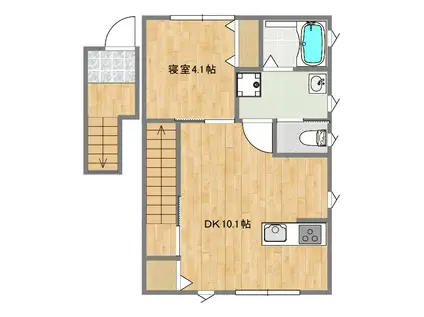 ステラII(1DK/2階)の間取り写真