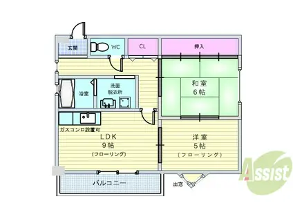 レジデンス燦(2LDK/2階)の間取り写真