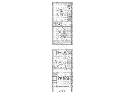 グリーンテラスB(2DK/1階)の間取り写真