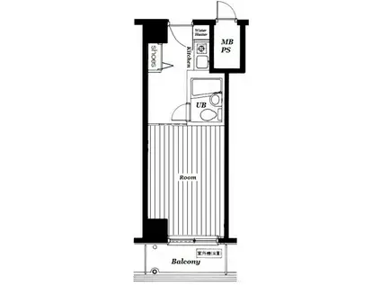 コルム目黒不動前(ワンルーム/2階)の間取り写真