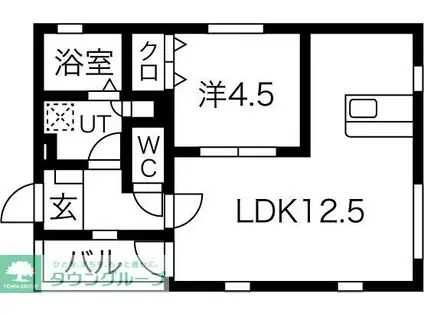 LINO(1LDK/3階)の間取り写真