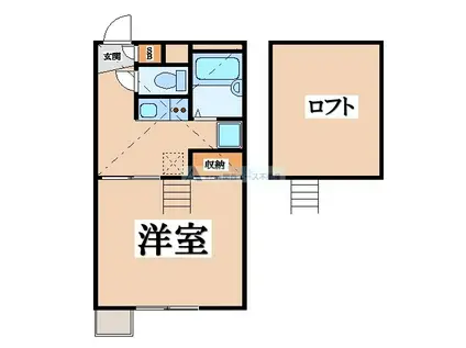 レオパレスFUKONO壱番館(1K/1階)の間取り写真