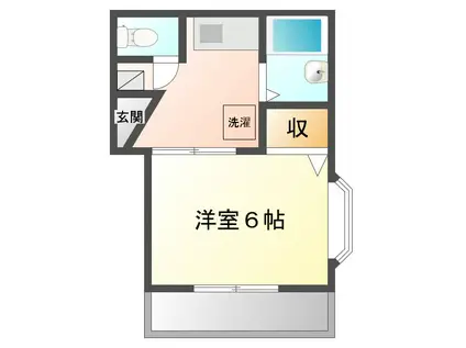 サンマリン西舞子(1K/1階)の間取り写真