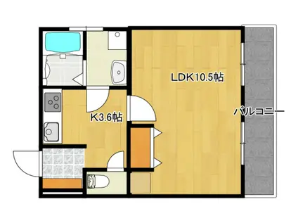 御影サンシャイン(1K/2階)の間取り写真