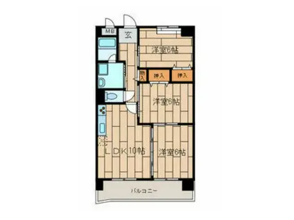 リベルテ(3LDK/3階)の間取り写真