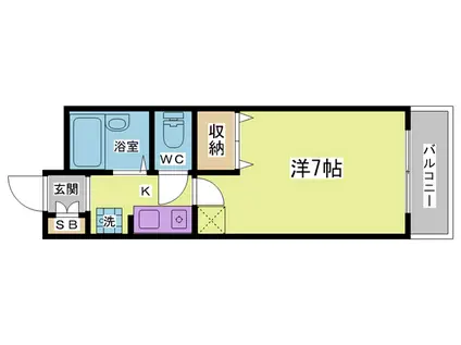 キャンパスヒルズ 鈴蘭台(1K/1階)の間取り写真