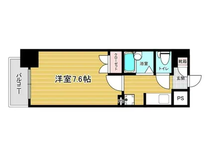リファレンス県庁口(1K/3階)の間取り写真