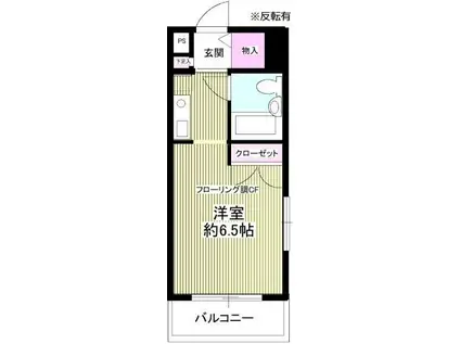 メゾン市川(ワンルーム/2階)の間取り写真