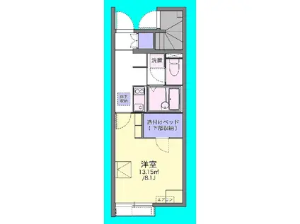 ハニカムエイト(1K/1階)の間取り写真