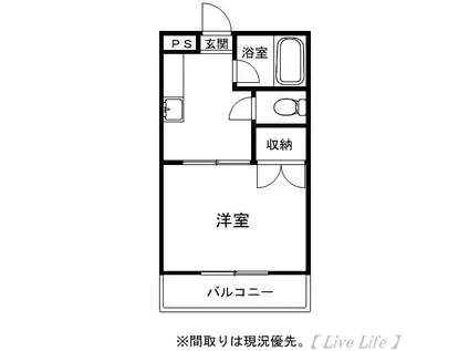フェニックスハイムI(1K/2階)の間取り写真
