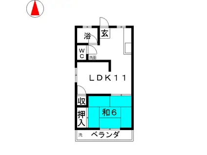 斉藤ハイツ(1LDK/1階)の間取り写真