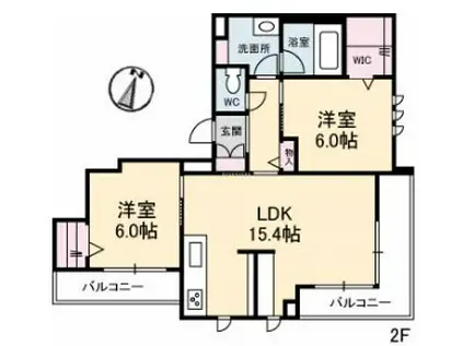 LAVITA(2LDK/2階)の間取り写真