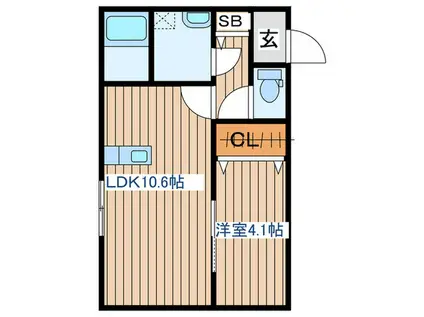 WISTERIA森林公園(1LDK/2階)の間取り写真