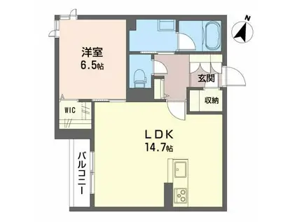 サンシティ八山田 A棟(1LDK/1階)の間取り写真