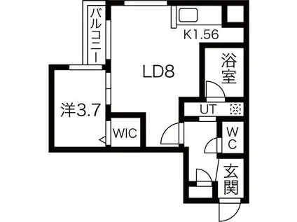 FLAP N32(1LDK/3階)の間取り写真