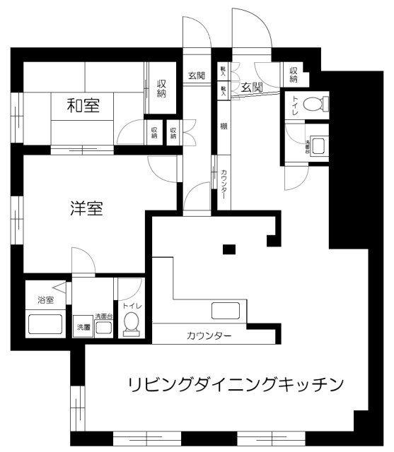 ルミナス東浦和(2LDK/1階)の間取り写真