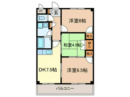アメジスト東川口(3DK/3階)の間取り写真