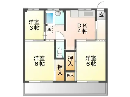 ビレッジハウス大村3号棟(3DK/3階)の間取り写真