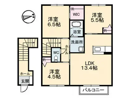 ROSSO CORSA瑞穂III(3LDK/2階)の間取り写真