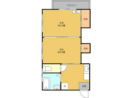 メゾン川口朝日I(2K/2階)の間取り写真