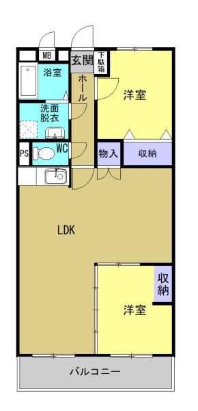アンティム(2LDK/3階)の間取り写真