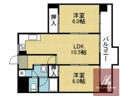 朝日プラザ桑津第一(2LDK/7階)の間取り写真