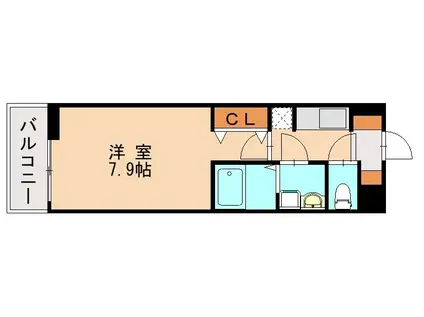 クラウンハイツ(1K/2階)の間取り写真