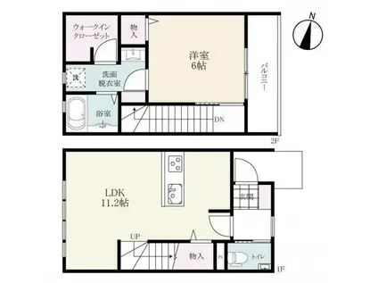 ＪＲ長崎本線 佐賀駅 徒歩43分 2階建 築3年(1LDK/1階)の間取り写真