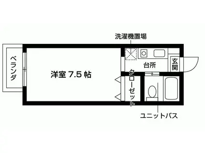 セジュール上賀茂(1K/1階)の間取り写真