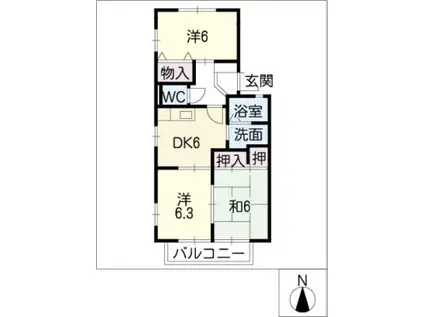 マ・メゾン(3DK/1階)の間取り写真