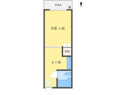 スパイグラスコート(1K/1階)の間取り写真