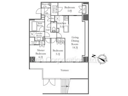 ディアナコート目黒(3LDK/1階)の間取り写真