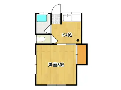 コーポ藤A棟(1K/1階)の間取り写真