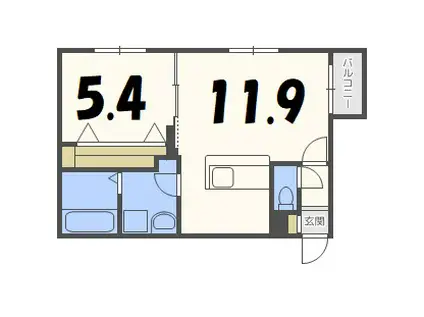 ANGEーSENTIER(1LDK/2階)の間取り写真