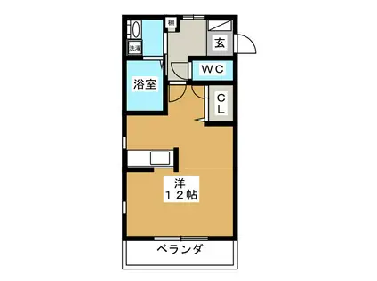 BELL ROSE(ワンルーム/1階)の間取り写真