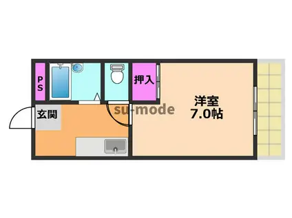 エンジェリマンション(1K/3階)の間取り写真