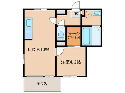SAIN・K(1LDK/2階)の間取り写真