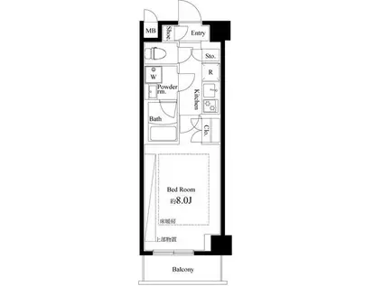 ARTECASA ALIVIE 綾瀬(1K/3階)の間取り写真