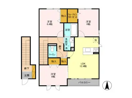 エル・ファロA(3LDK/2階)の間取り写真