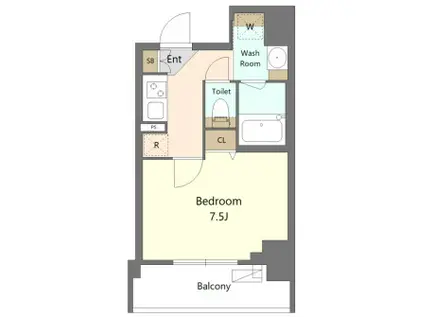 S-RESIDENCE新宿早稲田AVELIS(1K/5階)の間取り写真