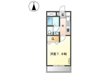 サニーフィールド七宝(1K/2階)の間取り写真