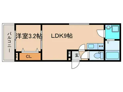 ココングランジューン西宮小松東(1LDK/2階)の間取り写真