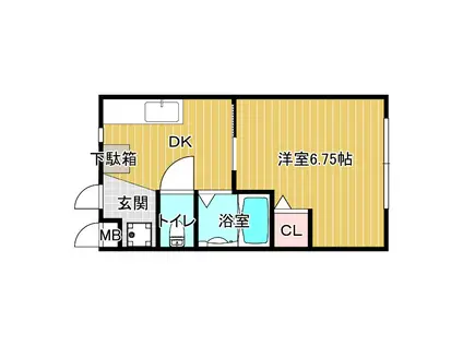 エクセレント(1DK/4階)の間取り写真