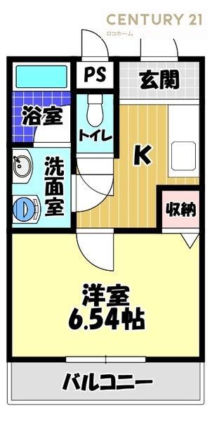 COZY HOUSE GUMINOKI(1K/2階)の間取り写真